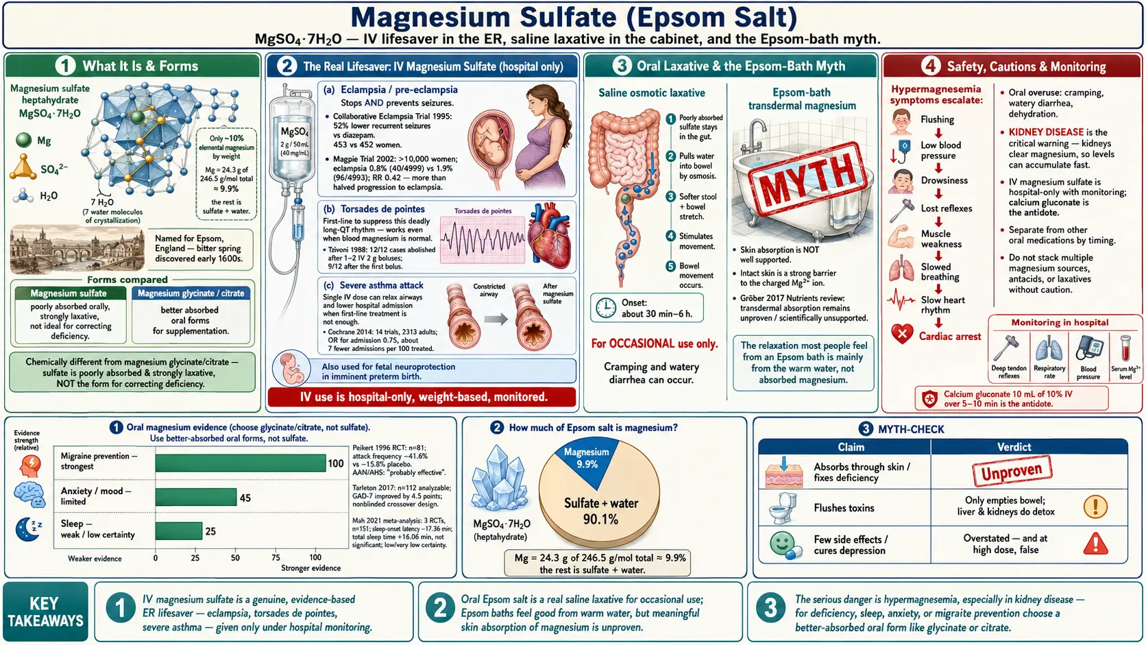 Magnesium Sulfate — scientific infographic poster