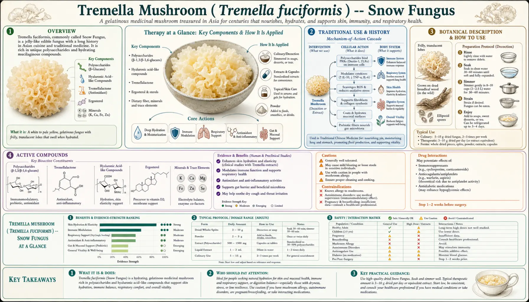 Tremella Mushroom — scientific infographic poster