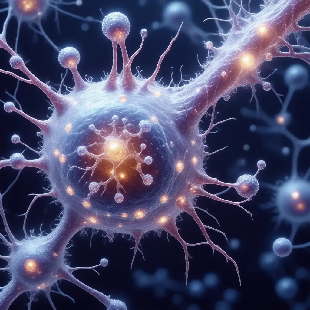 Microscopic or molecular view of a biological mechanism under research