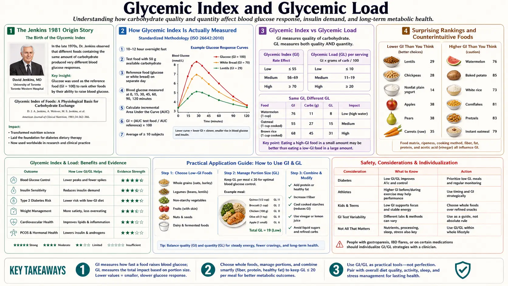 Glycemic Index and Load — scientific infographic poster
