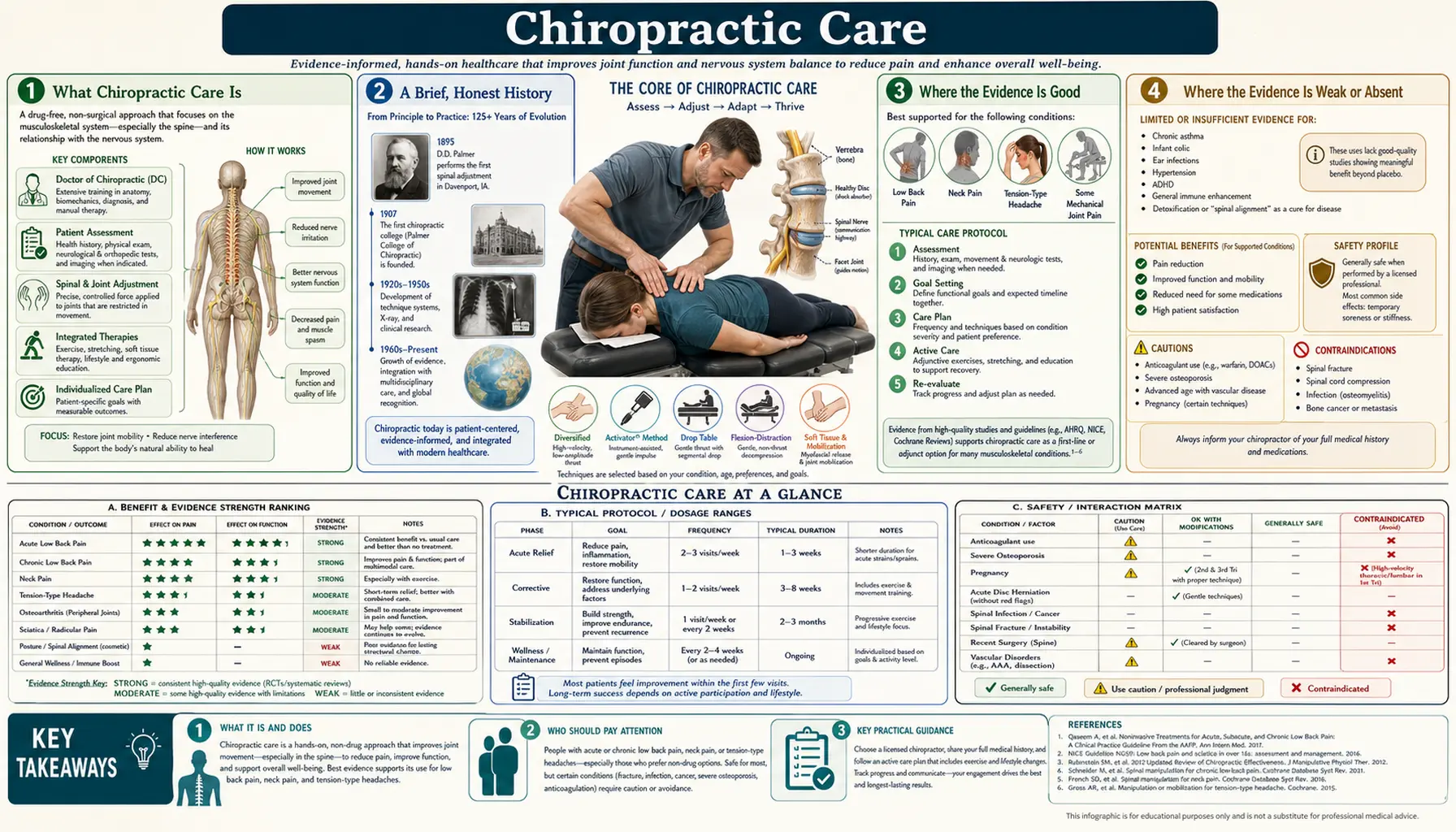 Chiropractic — scientific infographic poster