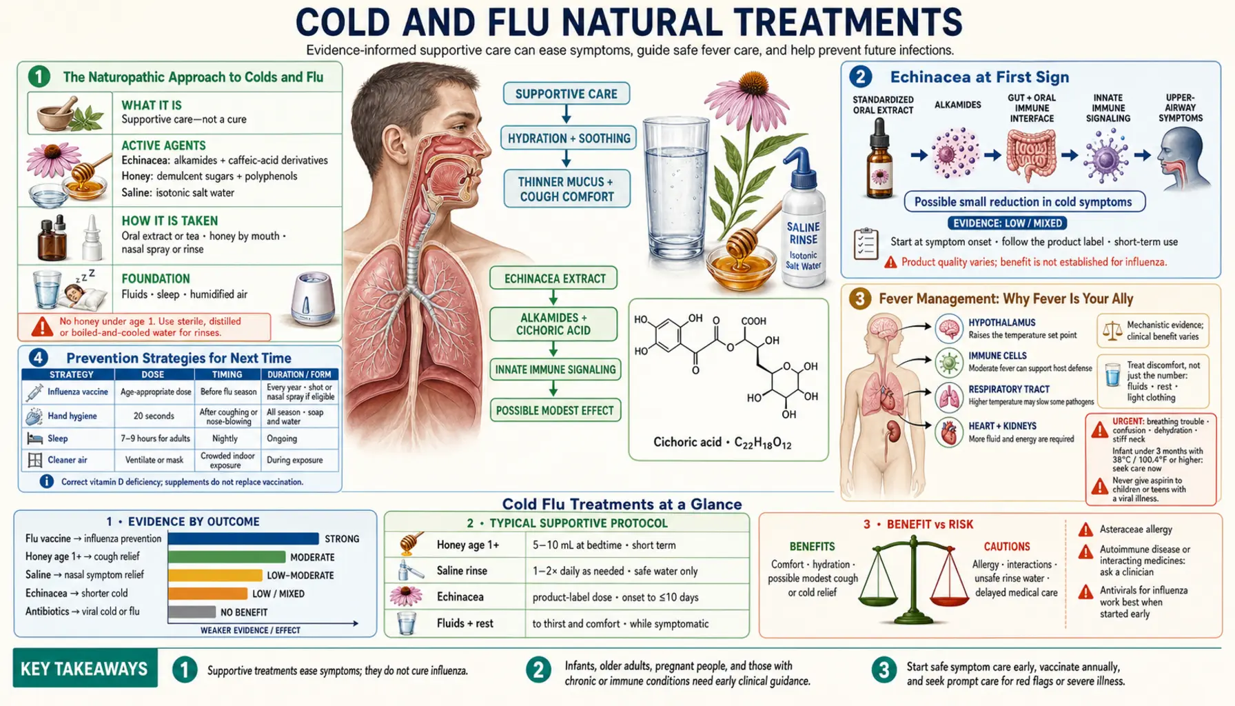 Cold Flu Treatments — scientific infographic poster