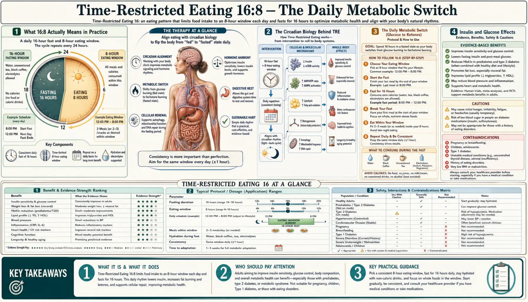 Time Restricted Eating 16 8 — scientific infographic poster