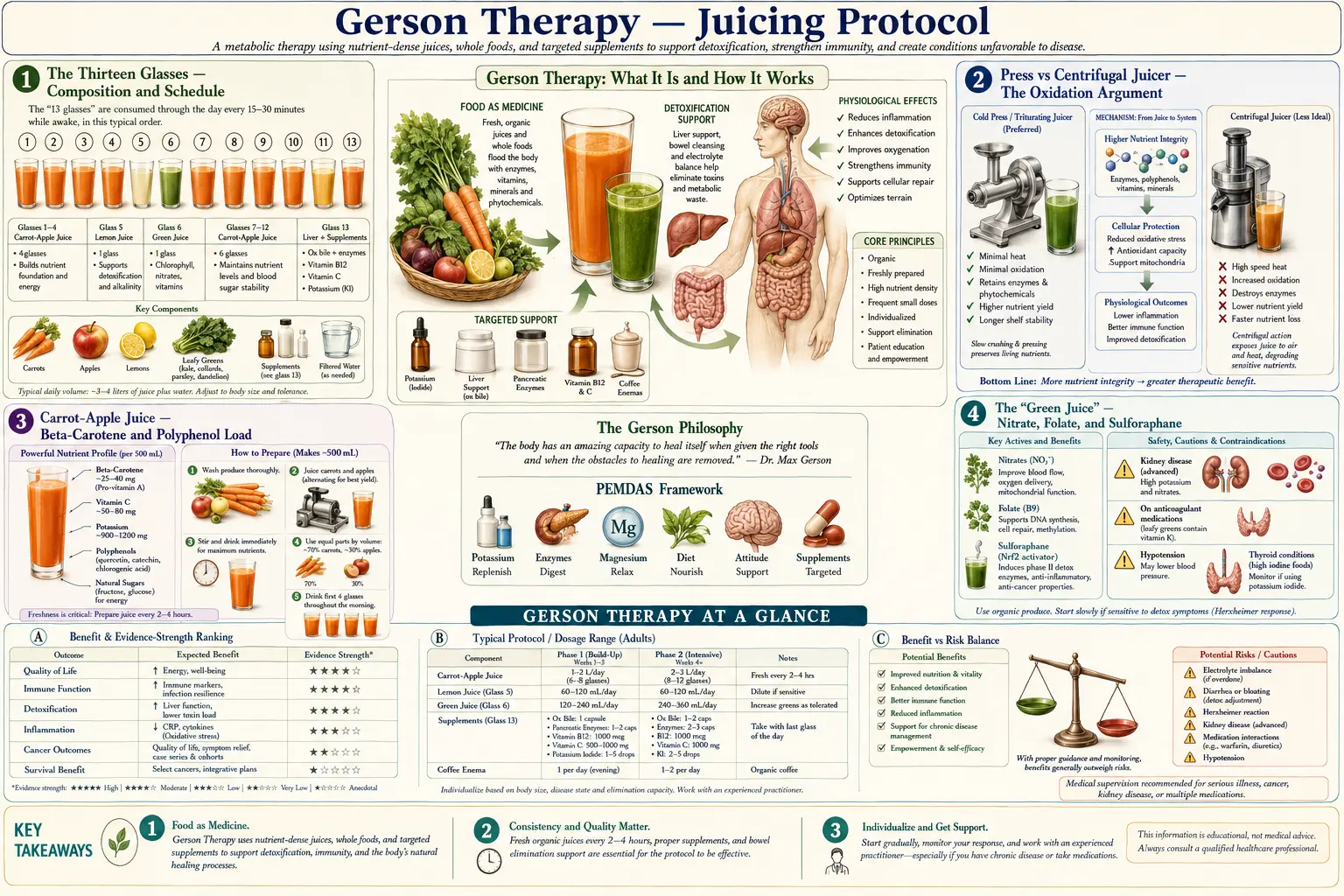 Juicing Protocol — scientific infographic poster