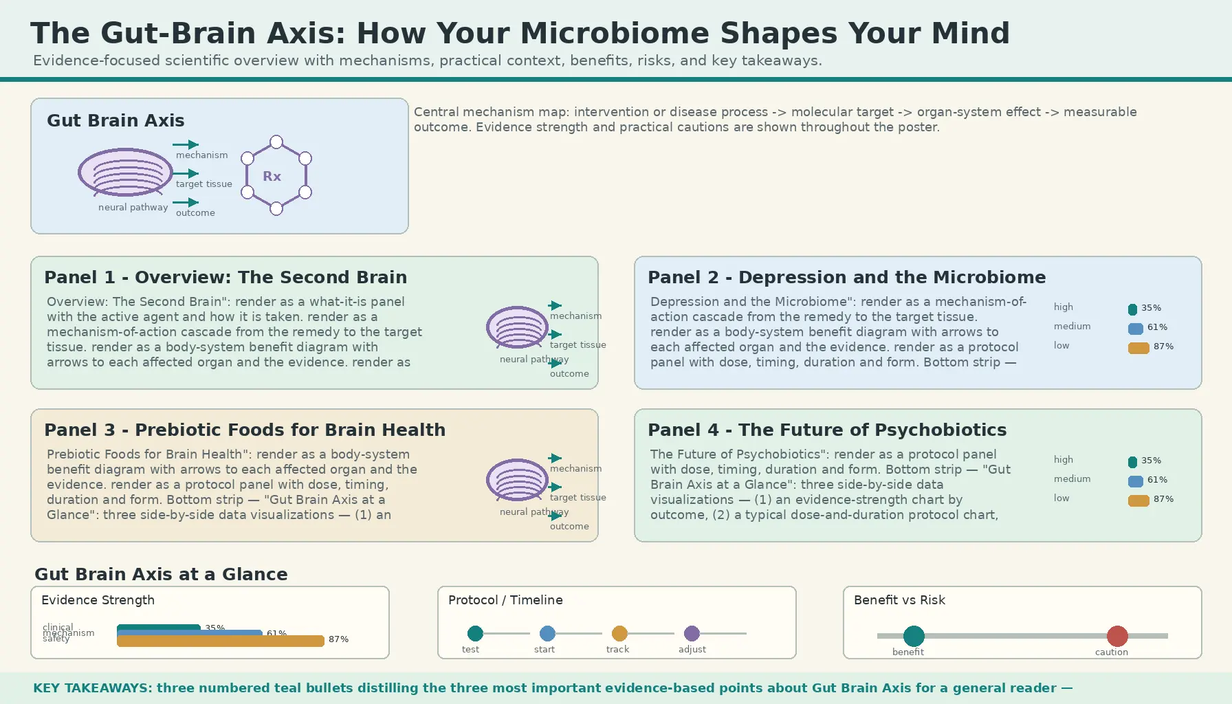 Gut Brain Axis — scientific infographic poster