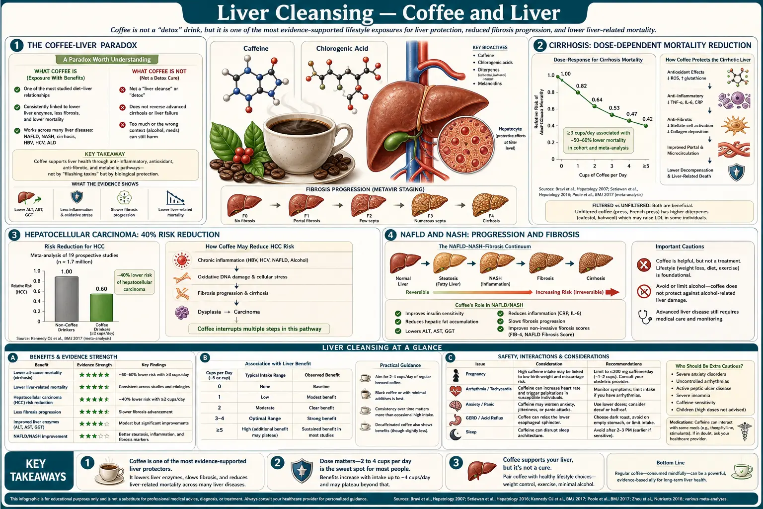 Coffee and Liver — scientific infographic poster