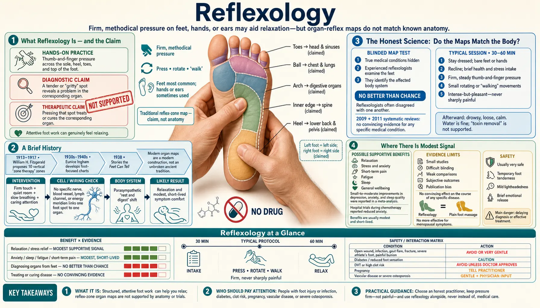 Reflexology — scientific infographic poster