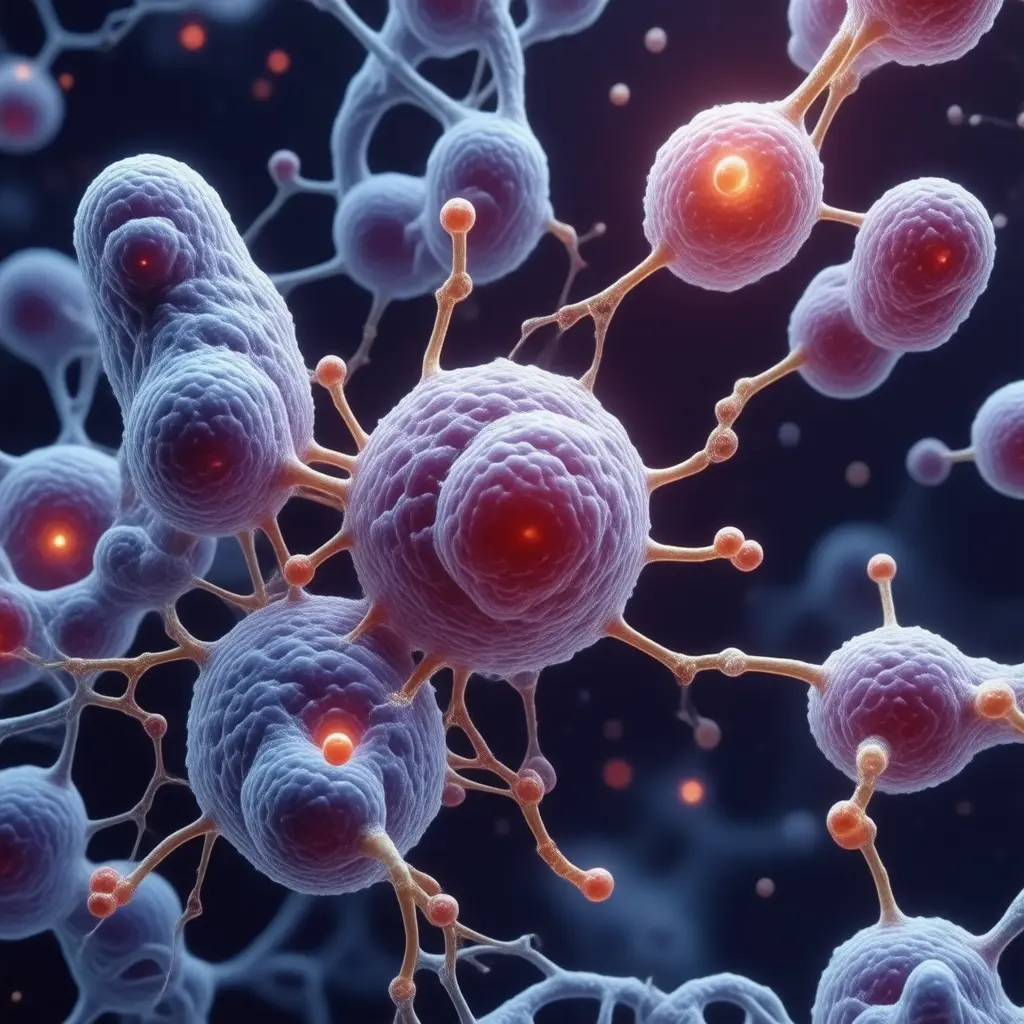 Microscopic view of Food Preservatives cellular damage