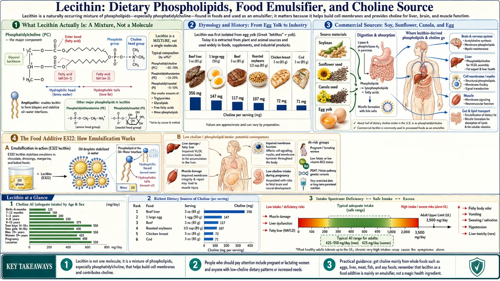 Lecithin — scientific infographic poster